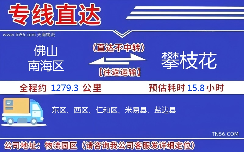 佛山南海區到攀枝花物流公司
