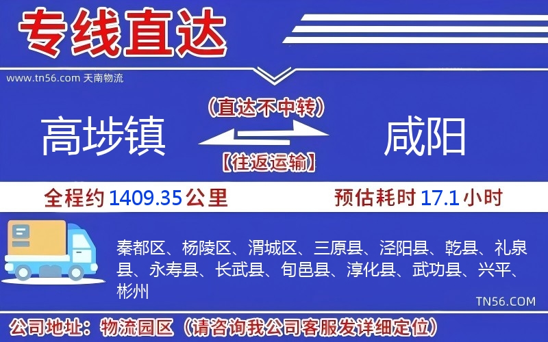 高埗鎮到咸陽物流公司