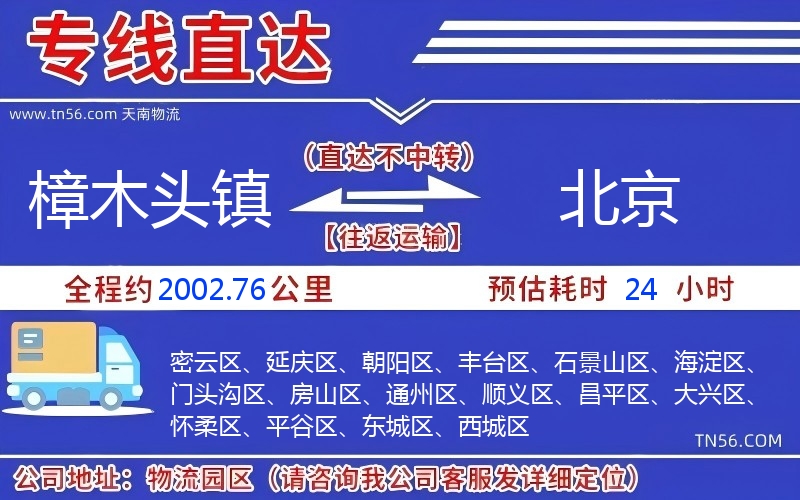 樟木頭鎮到北京物流公司