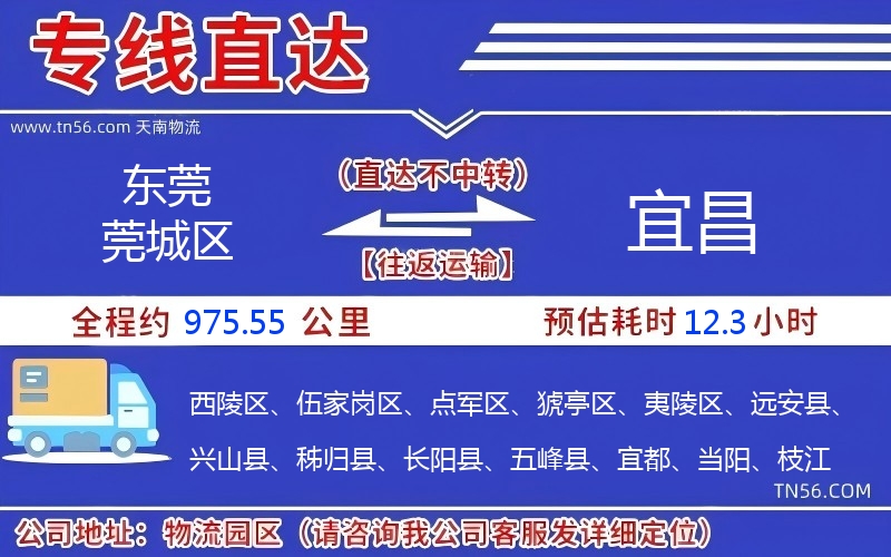 東莞莞城區到宜昌物流公司