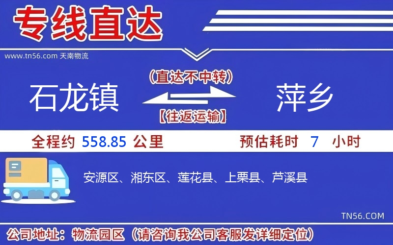 石龍鎮到萍鄉物流公司