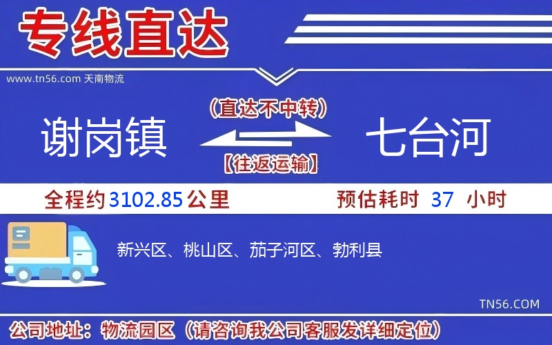 謝崗鎮(zhèn)到七臺河物流公司